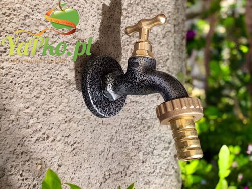 Zawór czerpalny YaPko Antyczne srebro 1/2 "z rozetą na Arena.pl