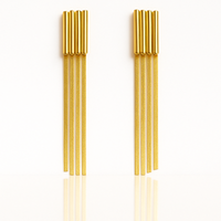 kolczyki ze stali szlachetnej pozłacane 14k złotem, wiszące kst3446