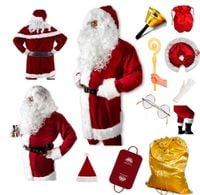 WELUROWY STRÓJ MIKOŁAJA BURGUND OD L -3XL PEŁNY ZESTAW POKROWIEC ETOLA 15el