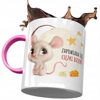 Kubek Różowy Z Myszą Myszką Słodki Na Prezent Z Nadrukiem Ze Zdjęciem