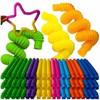 Rurki Tuby Sensoryczne Rury Pop 60 szt. dla Dzieci Antystresowe do Łączenia