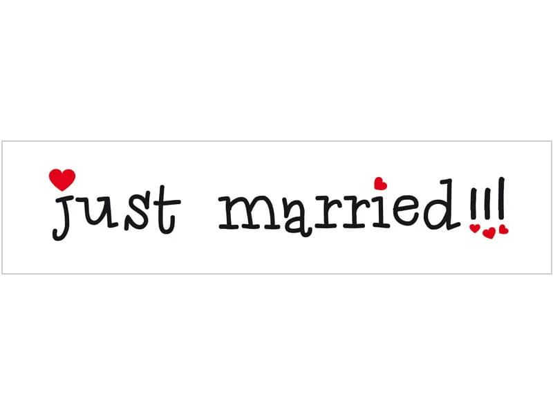 Tablica samochodowa Just Married 50x11,5cm zdjęcie 1