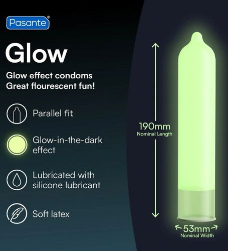 Świecące w ciemności prezerwatywy Pasante Glow 3szt. na Arena.pl