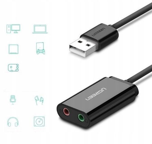 Karta dźwiękowa USB ZEWNĘTRZNA Do Laptopa komputera Adapter Jack UGREEN na Arena.pl