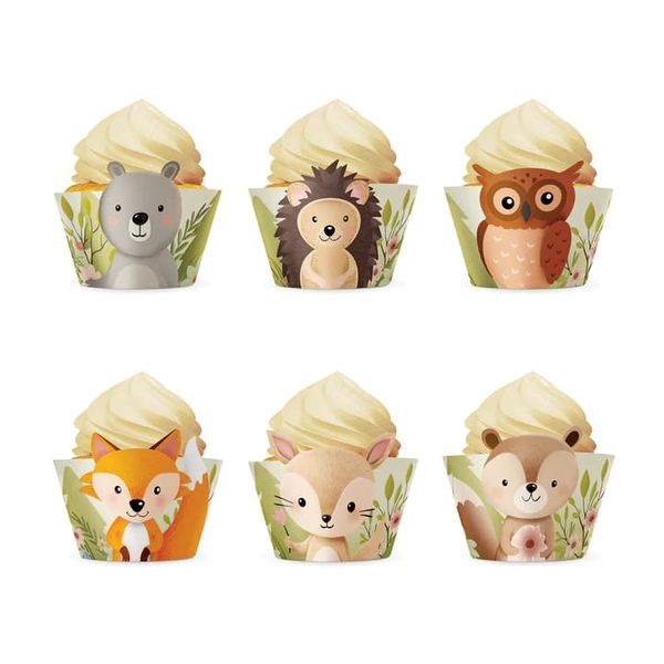 Papilotki do muffinek Leśni przyjaciele, 6 szt. zdjęcie 1