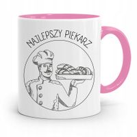 Kubek Różowy Dla Piekarza Najlepszy Piekarz Z Nadrukiem Ze Zdjęciem
