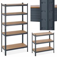 REGAŁ MAGAZYNOWY METALOWY SZAFA PÓŁKA MDF 875 KG 180x90x40 CM