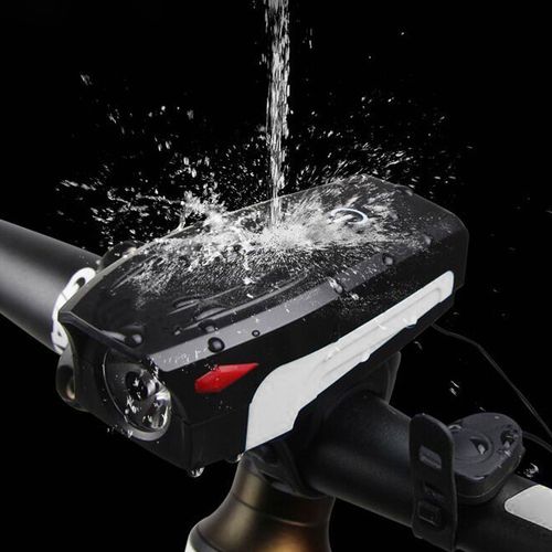 Lampka Rowerowa Z Klaksonem Latarka Na Kierownicę Biała na Arena.pl