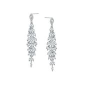 srebrne piękne błyszczące długie kolczyki - kdk5685