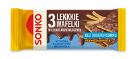 Sonko 3 Lekkkie wafelki w czekoladzie mlecznej bez dodatku cukru 36 g