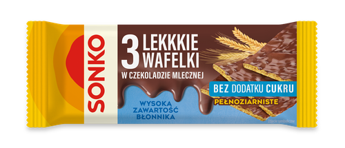 Sonko 3 Lekkkie wafelki w czekoladzie mlecznej bez dodatku cukru 36 g na Arena.pl