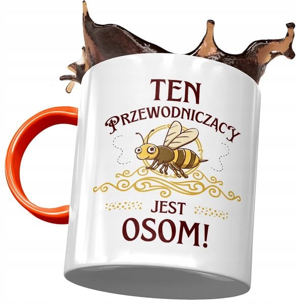 Kubek Pomarańczowy Dla Przewodniczącego Jest Osom Z Nadrukiem Ze Zdjęciem zdjęcie 1