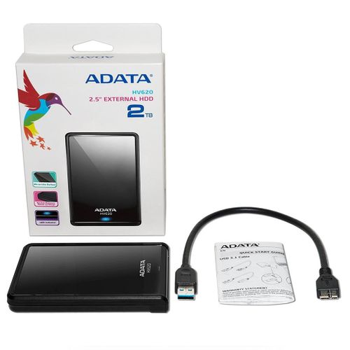 External HDD Adata HV620 ,2TB ,Black ,SuperSpeed USB 3.1 na Arena.pl