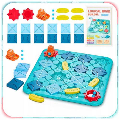 GRA LOGICZNA DLA DZIECI Układanka Labirynt Budowanie Drogi Klocki PREZENT na Arena.pl