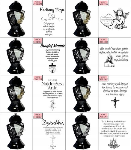 Znicz LUSTRO RÓŻA czarny z grawerem personalizowany DLA BABCI Z IMIENIEM na Arena.pl