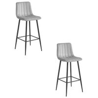 Hoker kuchenny POZZA szary aksamit czarne nogi komfortowy barowy x2