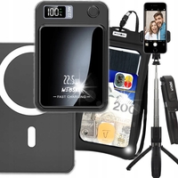POWERBANK 10000mAh MAGSAFE INDUKCYJNY USB-C PD +KIJEK SELFIE STICK PILOT BT