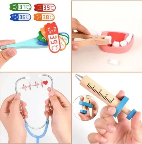 DUŻY DREWNIANY ZESTAW LEKARSKI DOKTOR LEKARZ na Arena.pl