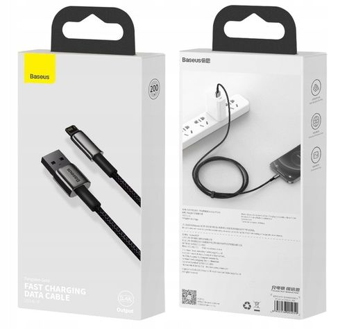 BASEUS MOCNY KABEL USB DO LIGHTNING IPHONE IPAD PRZEWÓD OPLOT 2.4A 2M na Arena.pl