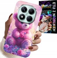 ETUI DO XIAOMI NOTE 14 PRO+ 5G - SŁODKI MIŚ NA RÓŻOWYM TLE, CASE + SZKŁO