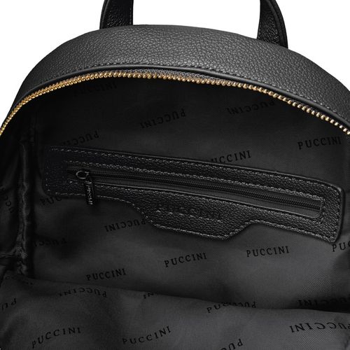 Plecak Dwukomorowy Damski PUCCINI Ze Skóry Ekologicznej Czarny na Arena.pl