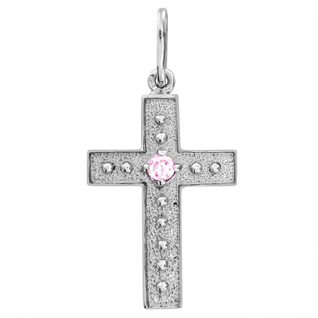 SREBRNY KRZYŻYK OZDOBNY Z CYRKONIĄ SREBRO PRÓBY 925 DOSTĘPNY W RÓŻNYCH KOLORACH na Arena.pl