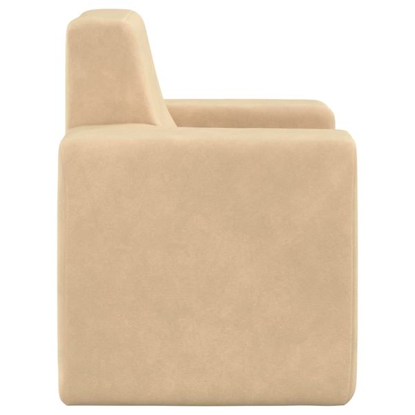 Sofa dziecięca, kremowa, miękki plusz zdjęcie 4