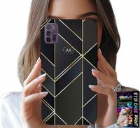 ETUI DO MOTOROLA MOTO G10 POWER - ZŁOTE RAMKI, ELEGANCKIE WZORY + SZKŁO