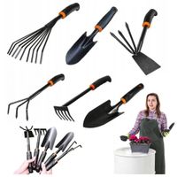 Narzędzia ogrodnicze zestaw do ogrodu łopatka grabki pazurki motyka 6 elem