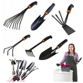 Narzędzia ogrodnicze zestaw do ogrodu łopatka grabki pazurki motyka 6 elem