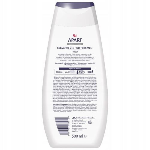 Apart Żel pod Prysznic Damski Vegan 96% Skł Pochodzenia Naturalnego 5x500ml na Arena.pl