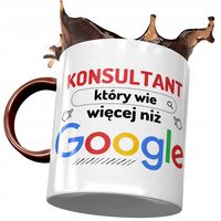 Kubek Bordowy Dla Konsultanta Który Wie Więcej Z Nadrukiem Ze Zdjęciem