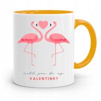 Kubek Żółty Na Walentynki Will You Be My Valentine Z Nadrukiem Ze Zdjęciem