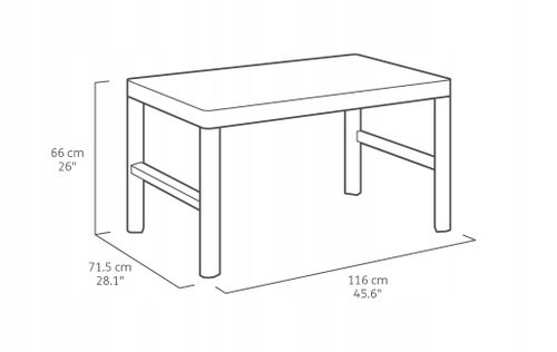 Keter Stół Stolik Ogrodowy Regulowany 2W1 Brązowy na Arena.pl