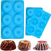 Zestaw 3 Silikonowe Formy do Pieczenia Donutów Muffinek Niebieskie 25cm