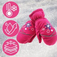 Rękawiczki Dziecięce Narciarskie Zimowe Różowe Rękawice Jednopalczaste Ciep