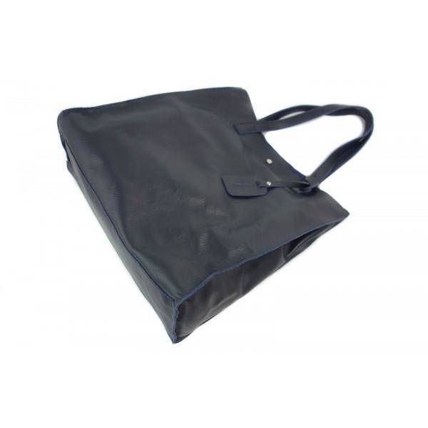 TOREBKI SKÓRZANE ZE SKÓRY NATURALNEJ SHOPPER BAG GENUINE LEATHER NA RAMIĘ A4 GRANATOWA GL46BS zdjęcie 3