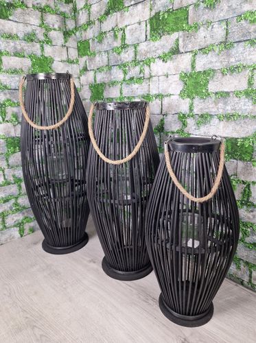 LAMPION BAMBUSOWY RATTANOWY LATARNIA 70 CM CZARNY na Arena.pl