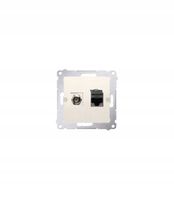 Simon 54 Gniazdo antenowe typu "F" + RJ45 kat.6 kremowy DASFRJ45.01/41