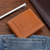 portfel skórzany męski mały camelowy wild horse