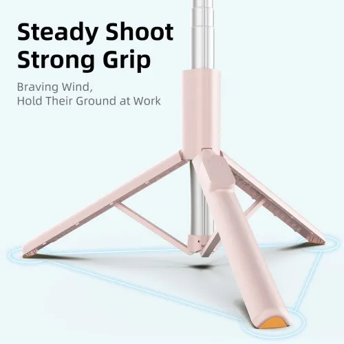 selfie stick tech-protect l09s z tripodem - różowy na Arena.pl