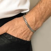 Bransoletka męska pancerka srebrna gruba 7 mm 21 cm