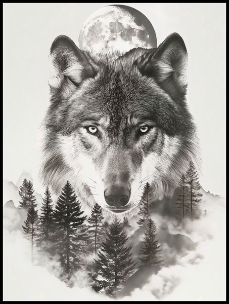 Plakat 75x100cm Wilczy Duch Lasu zdjęcie 2