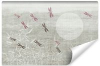 Fototapeta Do Salonu TRZCINA Natura Rośliny Ważki Styl Retro 315cm x 210cm