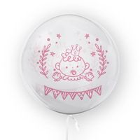 balon przejrzysta kula dziewczynka 45cm baby showe