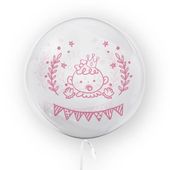 balon przejrzysta kula dziewczynka 45cm baby showe