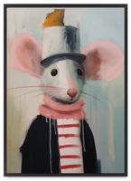 Plakat dziecięcy szczurek szczur 61x91 cm w czarnej ramie