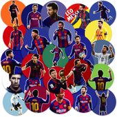 NAKLEJKI NA ZESZYT NALEPKA Z POSTACIAMI KÓŁKO MESSI PIŁKA WZORY 23EL