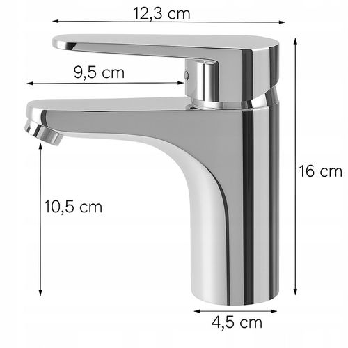Bateria umywalkowa stojąca srebrna łazienkowa kran do umywalki chrom YOKA na Arena.pl