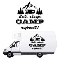 NAKLEJKA NA BOK AUTA dekoracyjna wodoodporna góry napis KAMPER camper 70cm